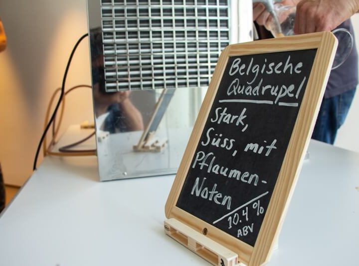 Tafel an einer Bierdegustation